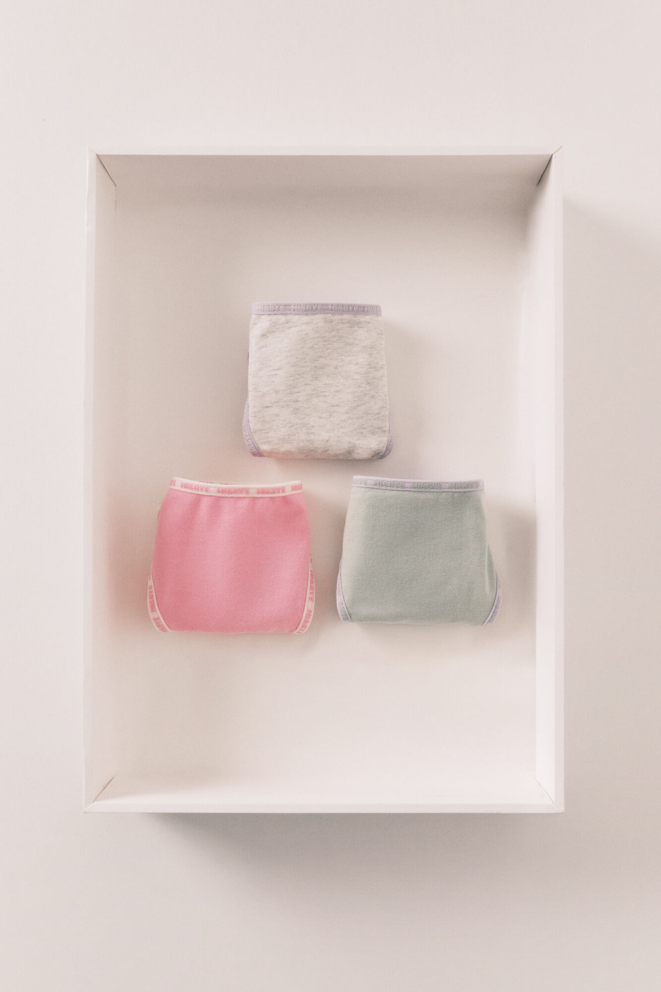 HI&BYE Pack 3 tangas verde, rosa y rosa oscuro blanco