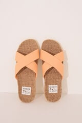 Womensecret Chanclas de rafia con tirantes cruzadas café