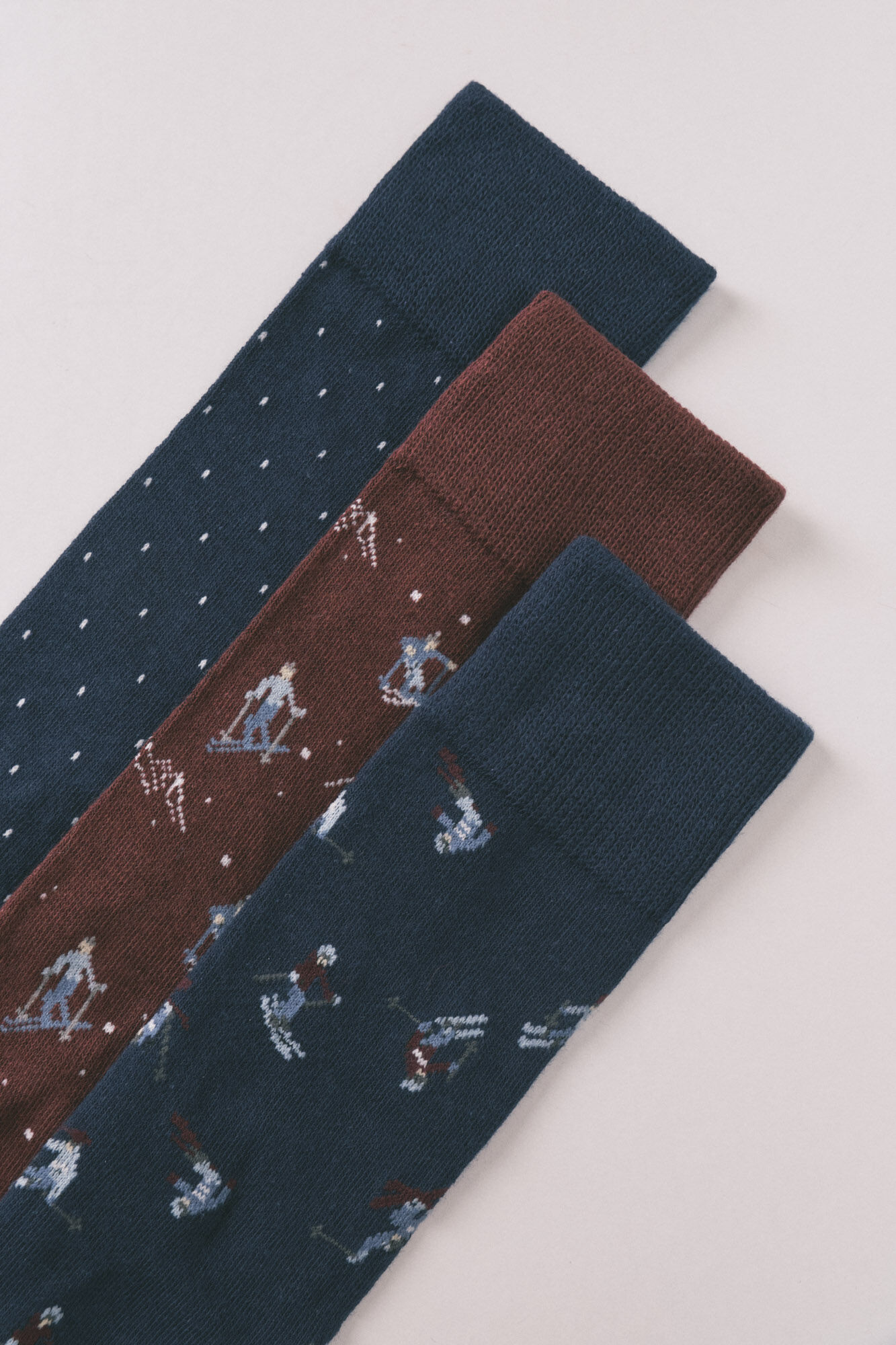 Women'secret Pack de 3 calcetines largos de esqu&iacute; de algod&oacute;n  azul