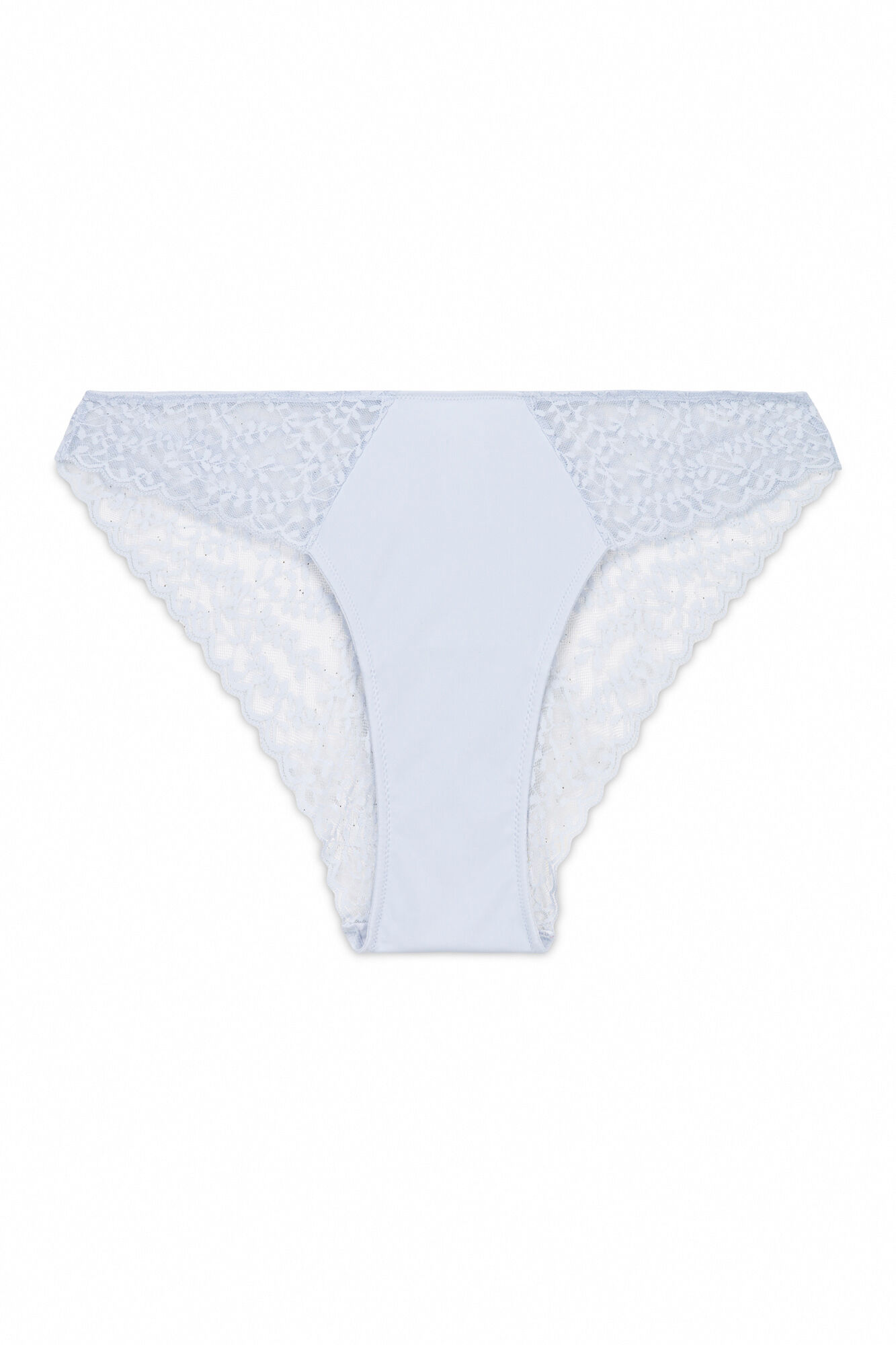 Women'secret Panty cl&aacute;sica de microfibra y encaje azul azul