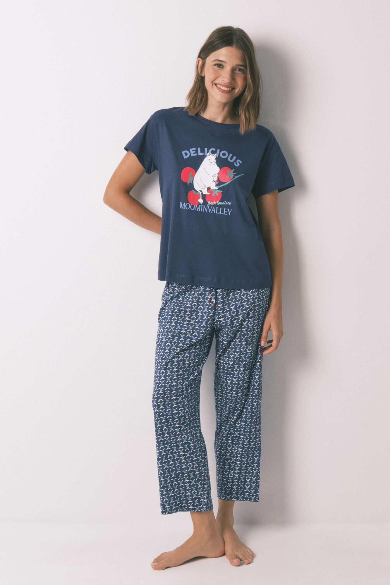 Women'secret Pijama Capri Moomin 100 % algod&oacute;n en color azul 