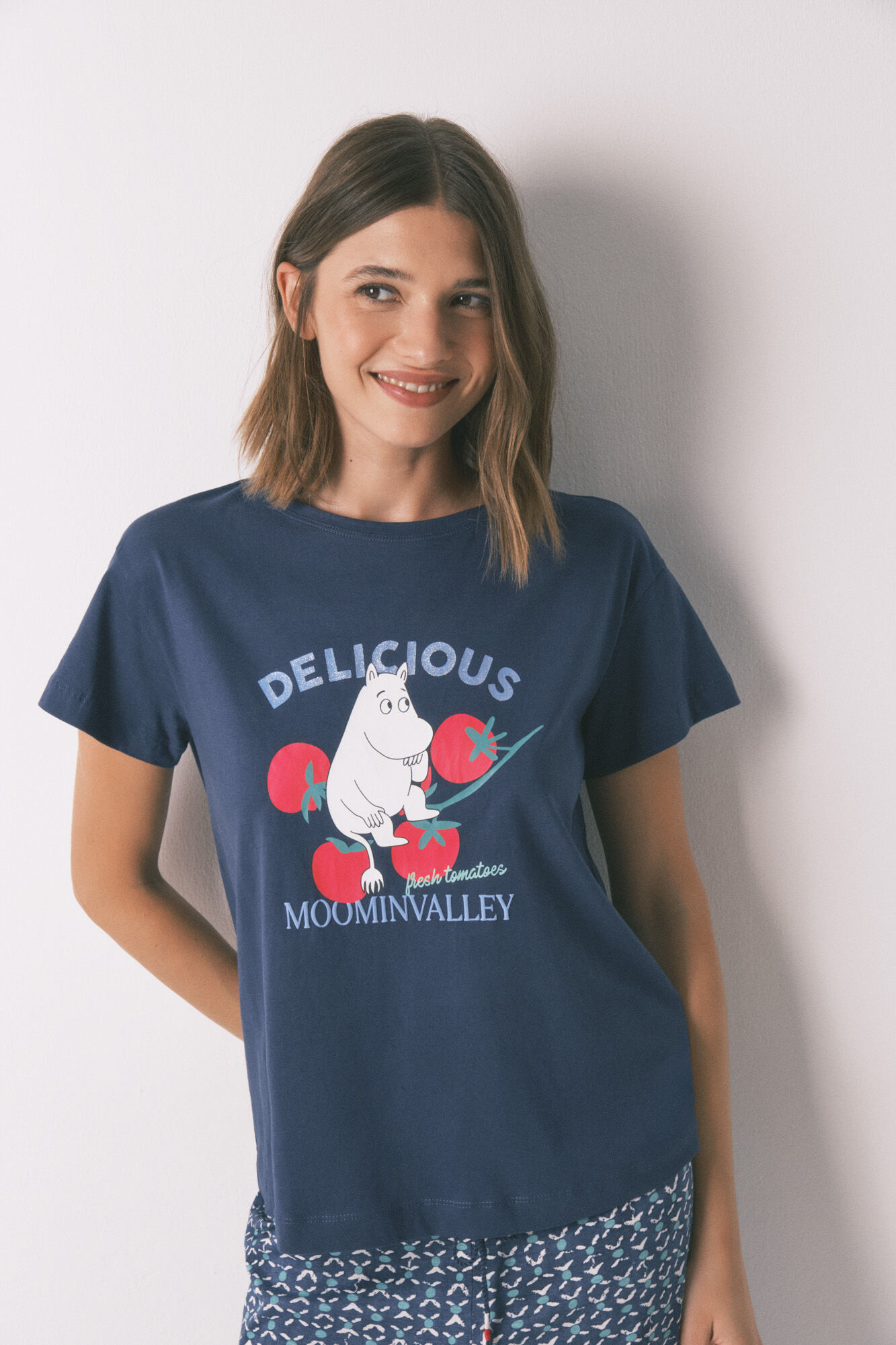 Women'secret Pijama Capri Moomin 100 % algod&oacute;n en color azul 