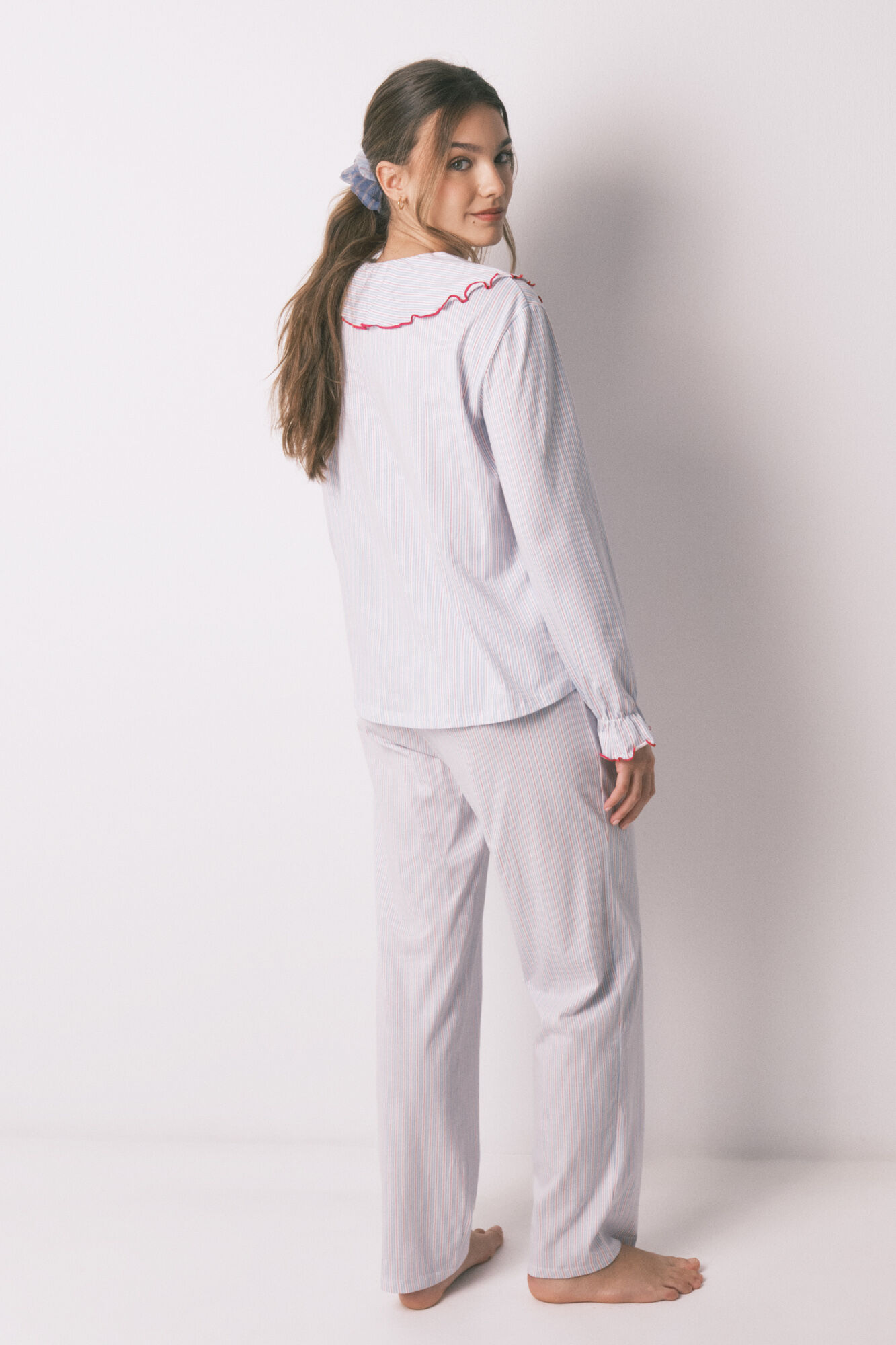 Women'secret Pijama larga de algod&oacute;n cuello Peter Pan estampado