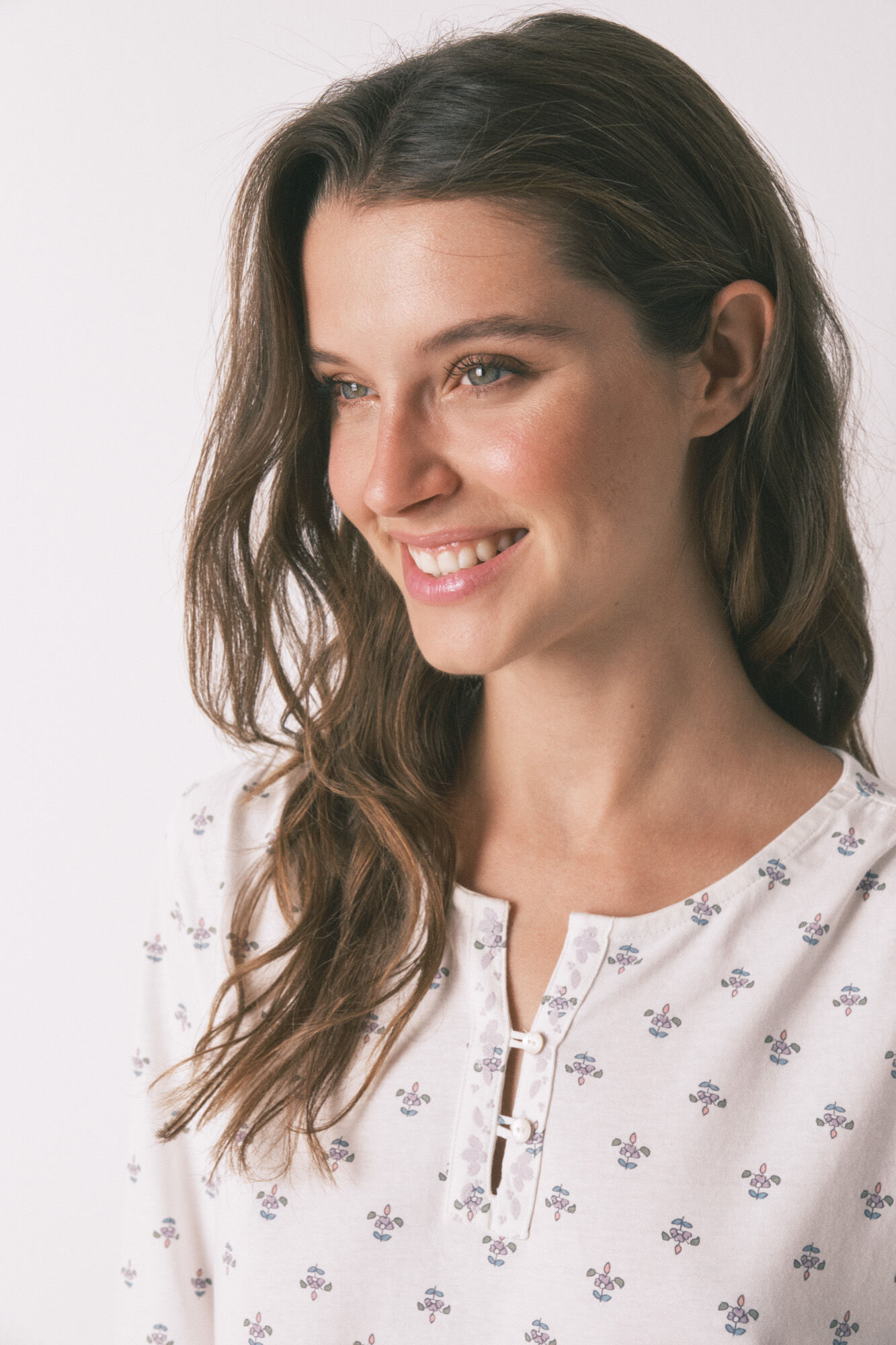 Women'secret camis&oacute;n floral de manga larga 100% algod&oacute;n