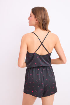 Womensecret Jumper satén negro estampado  negro