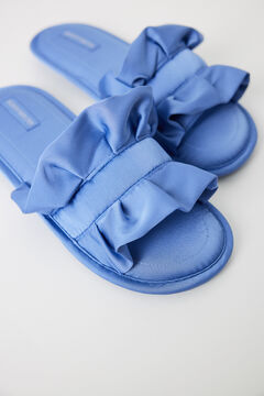 Womensecret Pantuflas satén volantes azul estampado