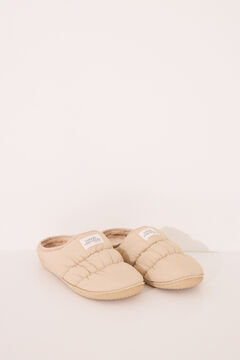 Womensecret Pantuflas nylon acolchado beige café