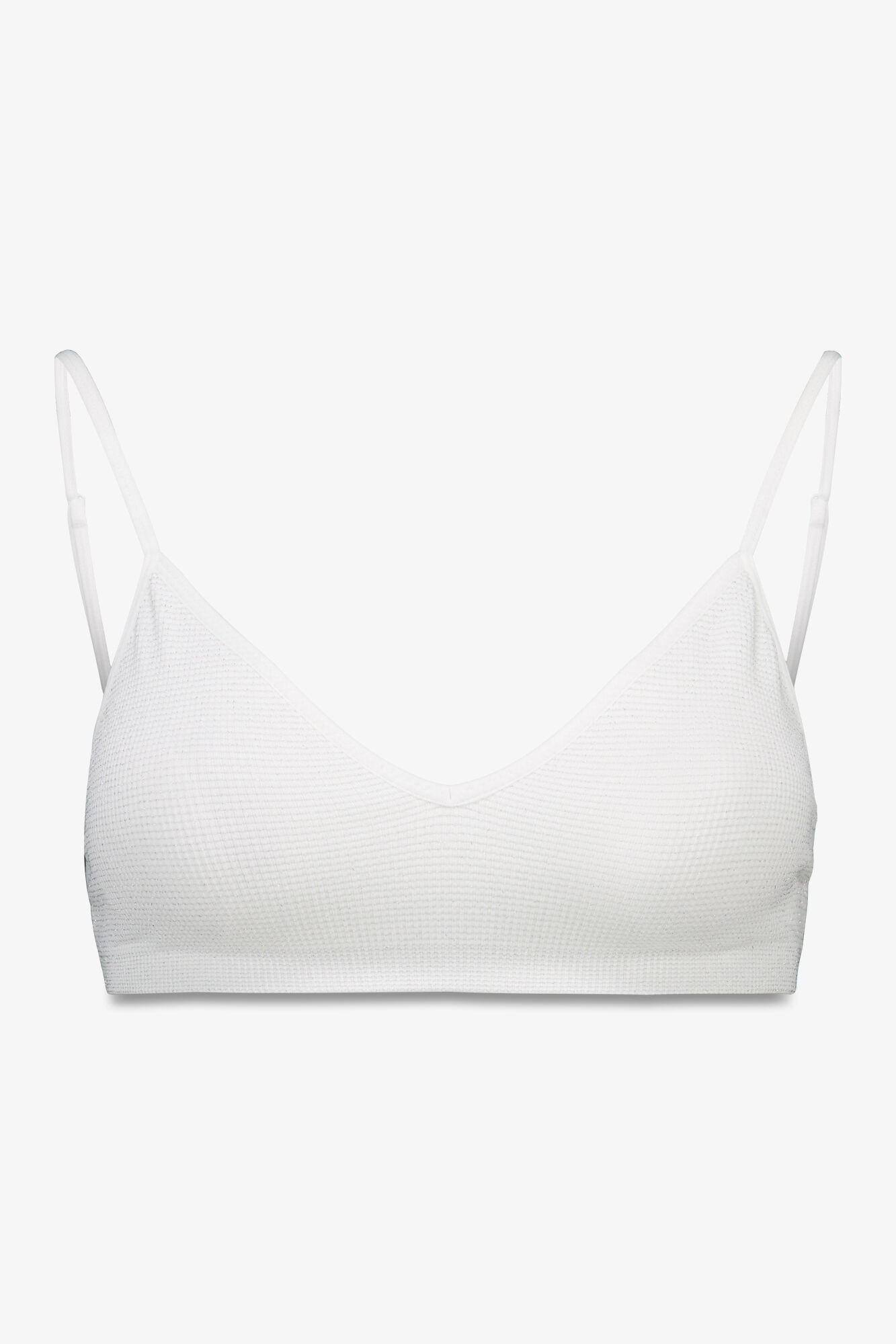 Women'secret Top de canal&eacute; sin costuras de lurex blanco marfil