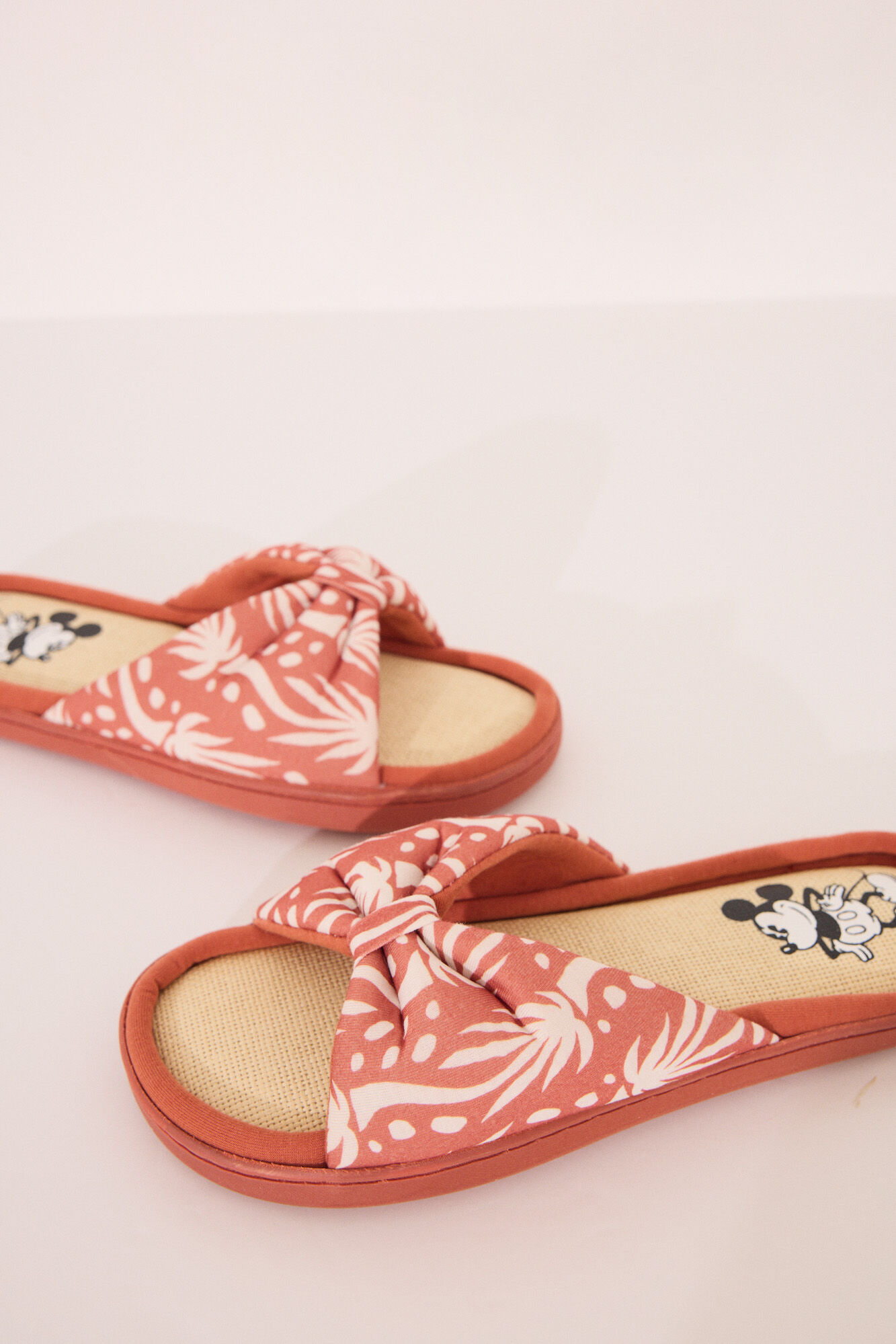 Women'secret Pantuflas para casa con estampado de Mickey Mouse naranja