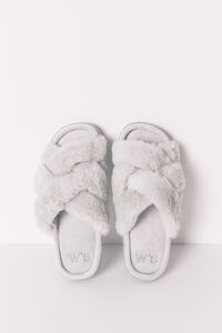 Women'secret Pantuflas con pelo verde