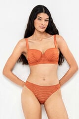 Gisela Panty de encaje geom&eacute;trico naranja
