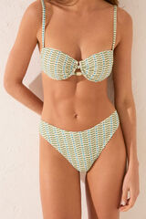 Women'secret Panty de bikini brasileña con estampado geométrico estampado