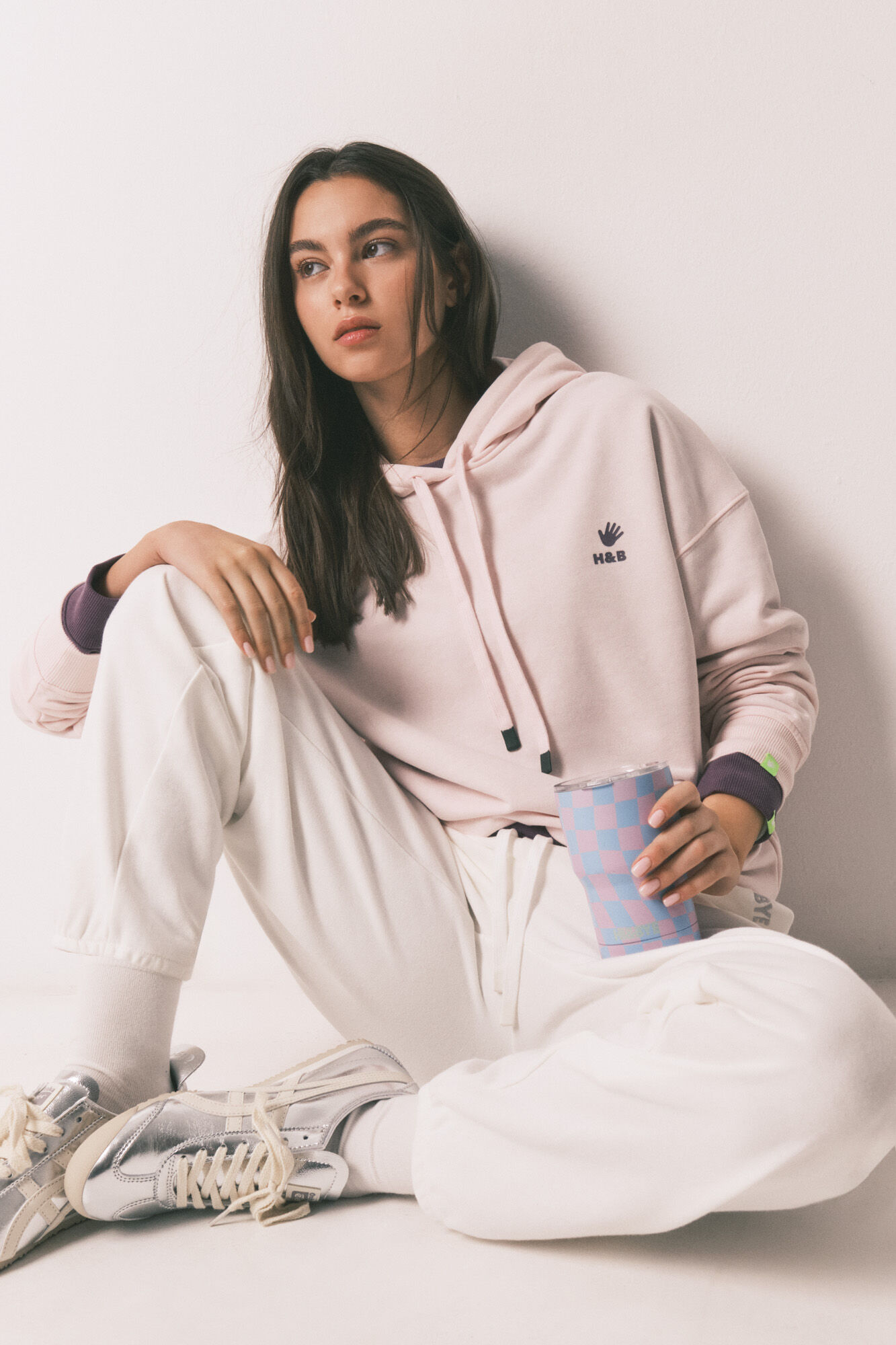 HI&BYE Sudadera con capucha de felpa de algod&oacute;n rosa