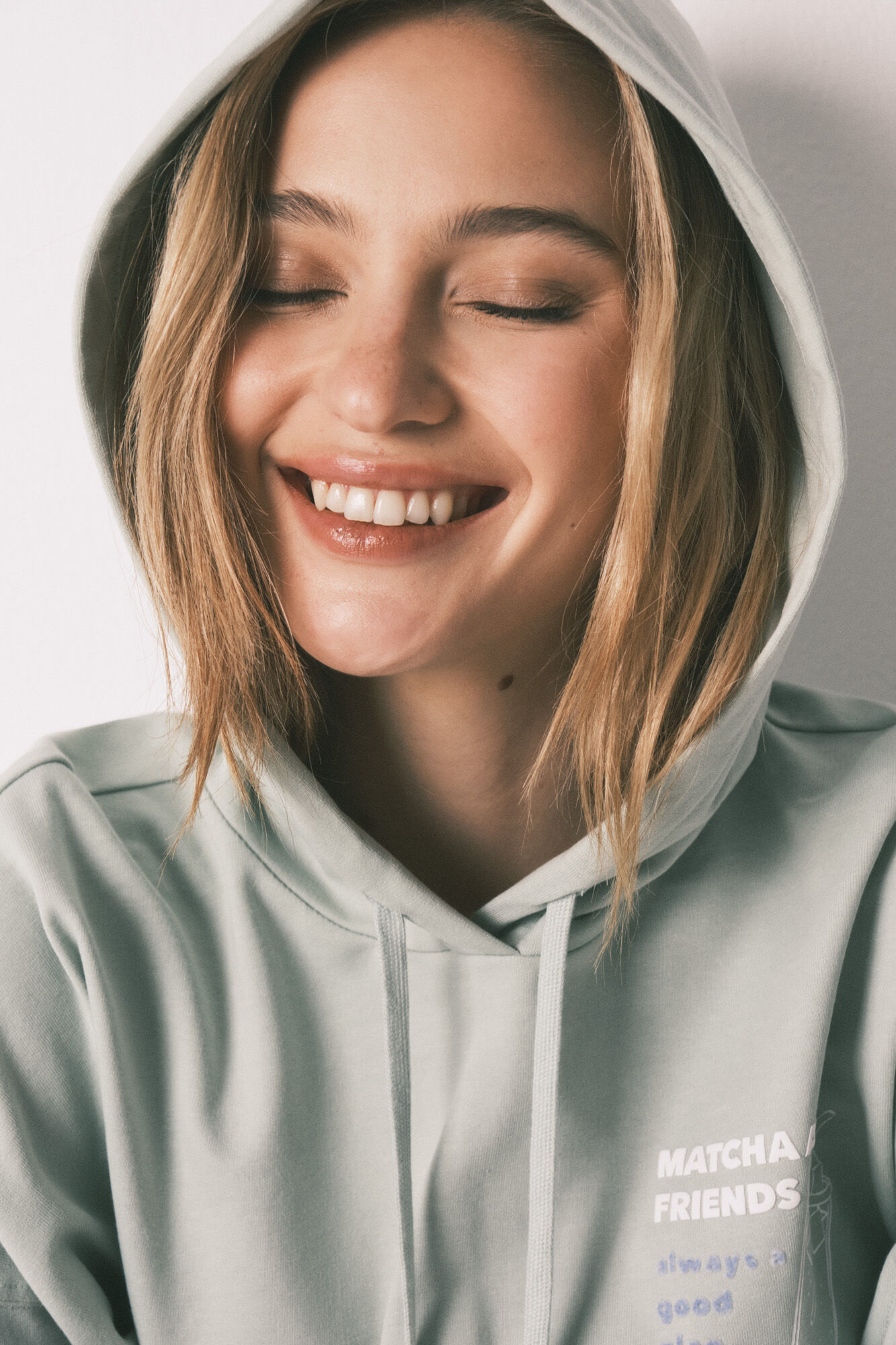 HI&BYE Sudadera con capucha de felpa de algod&oacute;n verde