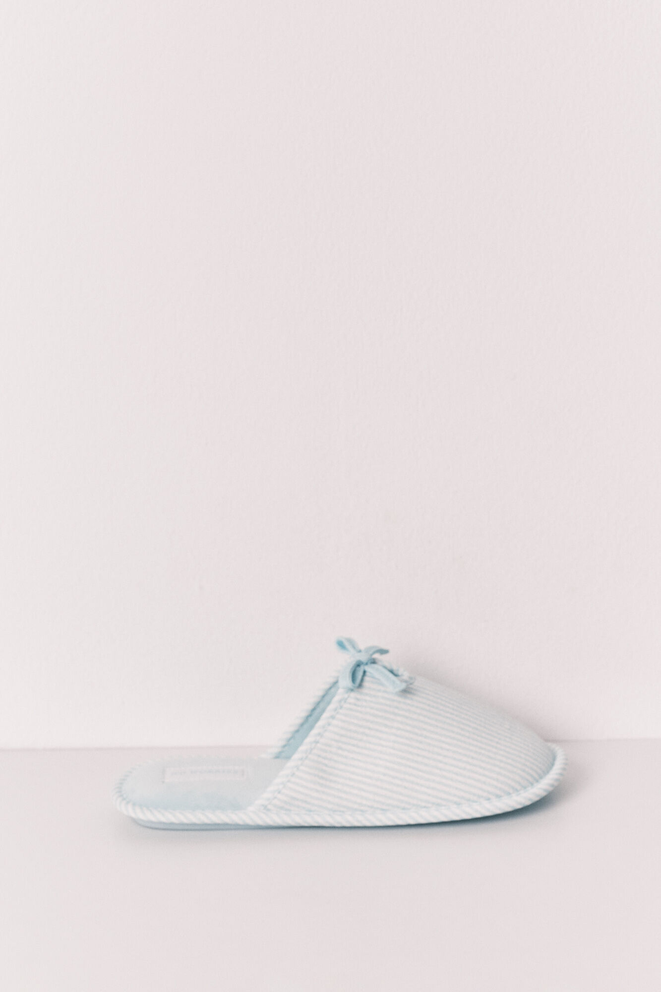 Women'secret Pantuflas a rayas con lazo verde verde