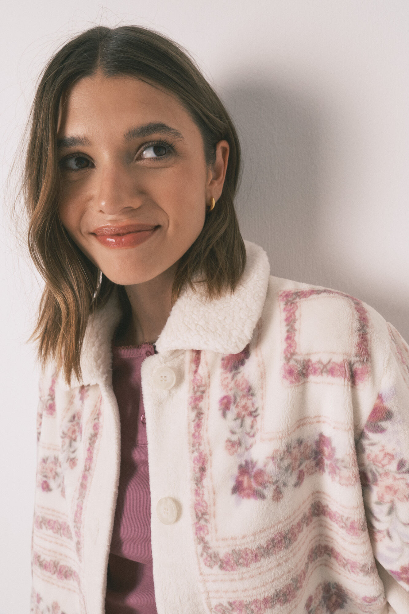 Women'secret Bata short de forro polar rosa rosa