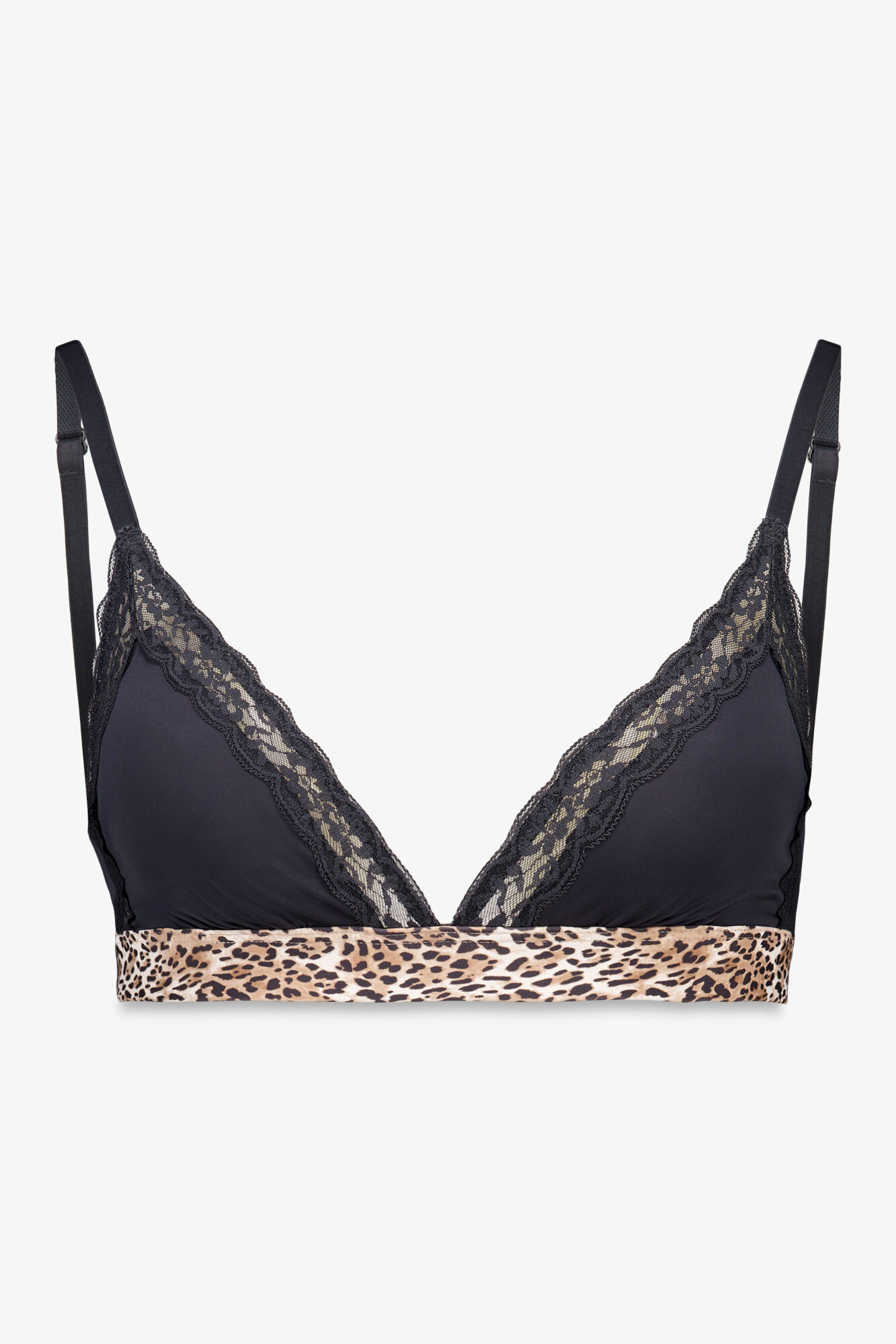 Women'secret Brasier triangular negro con estampado animal NATURAL estampado