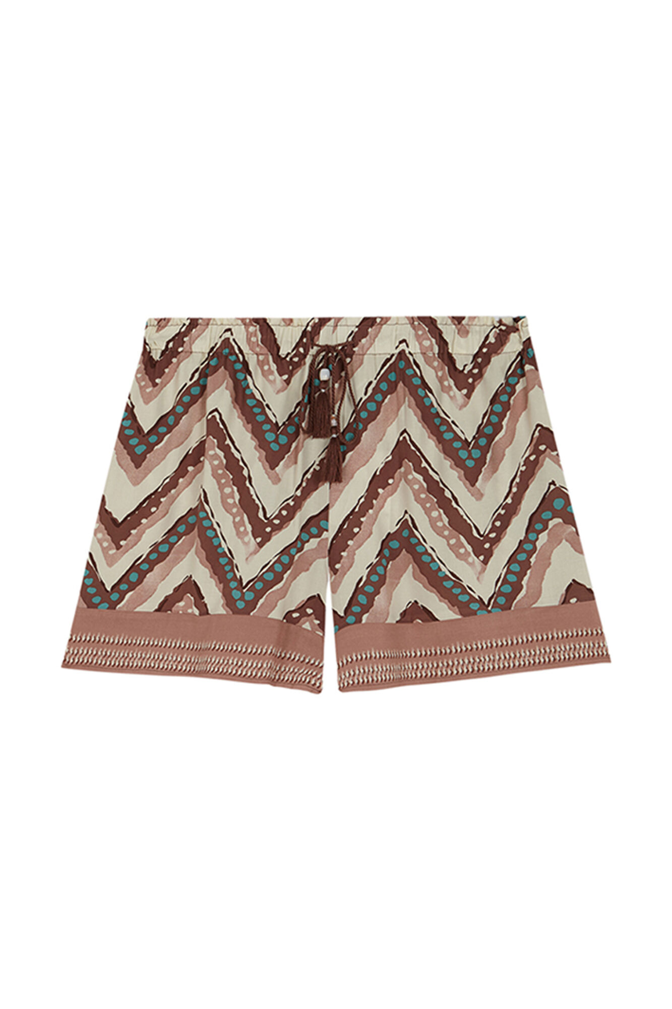Women'secret Pantal&oacute;n de viscosa con estampado tribal  caf&eacute;