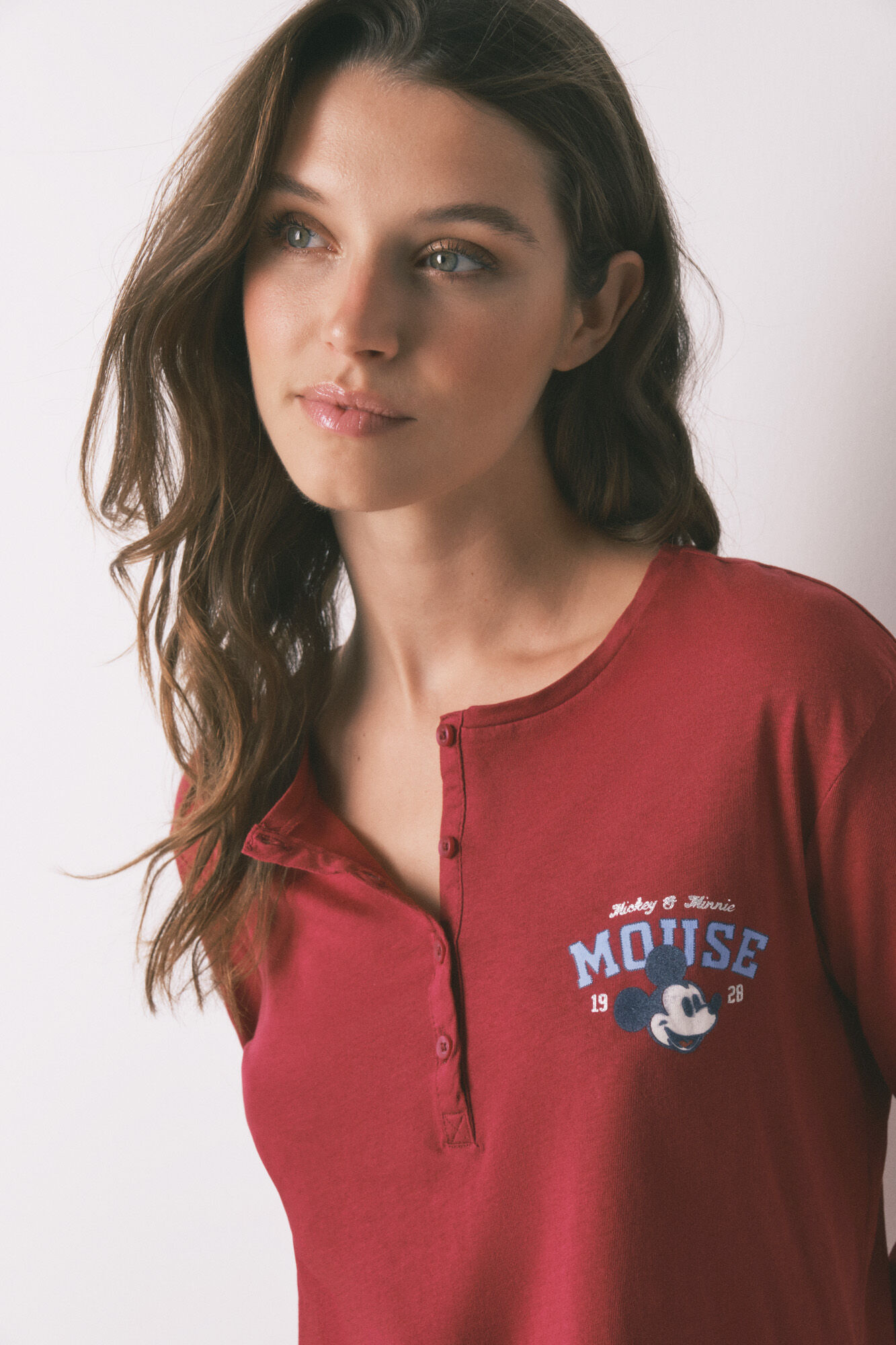 Women'secret Pijama larga algod&oacute;n Mickey roja rojo