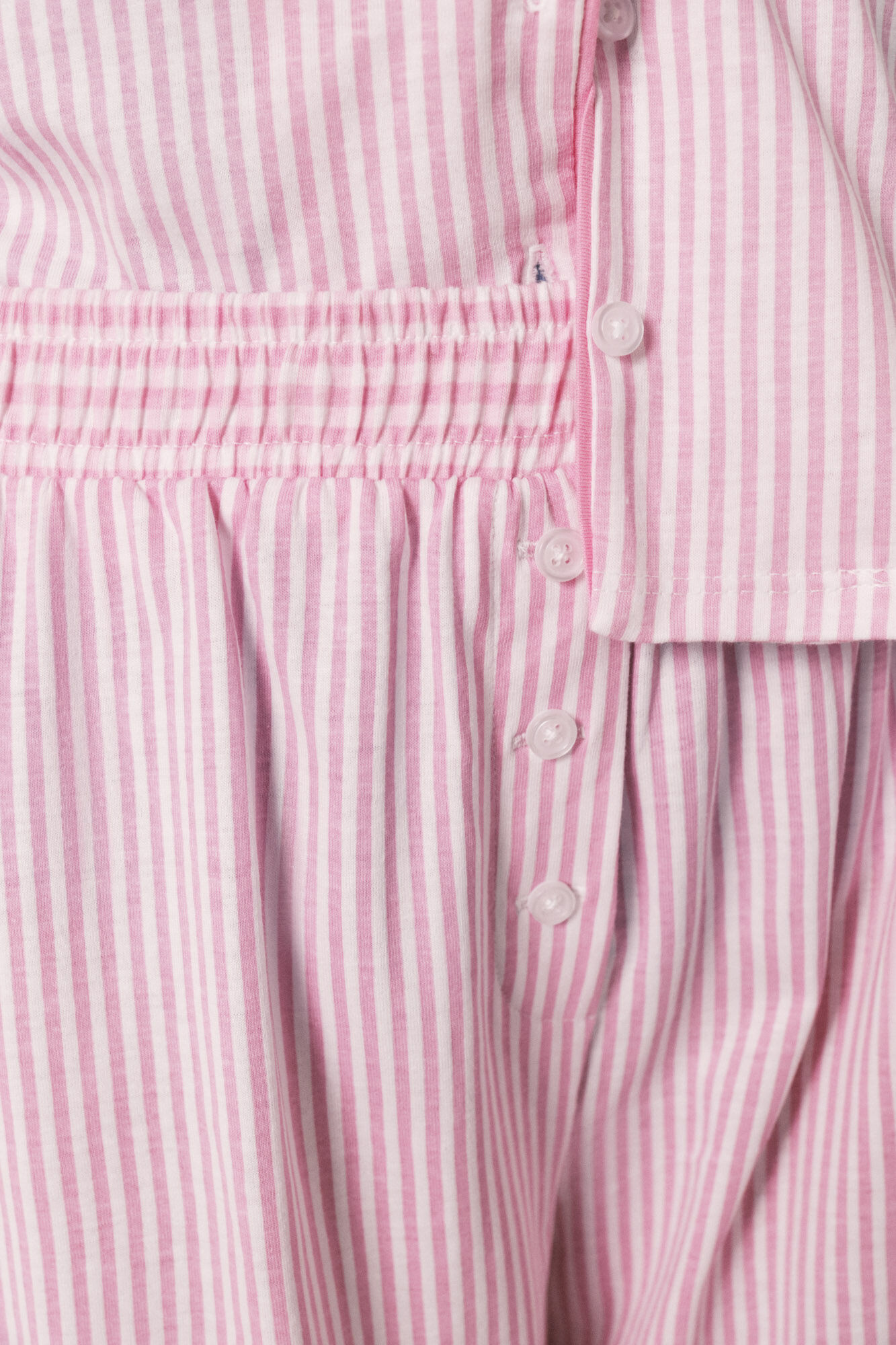 Women'secret Pijama camisera larga a rayas de algod&oacute;n rosa rosa