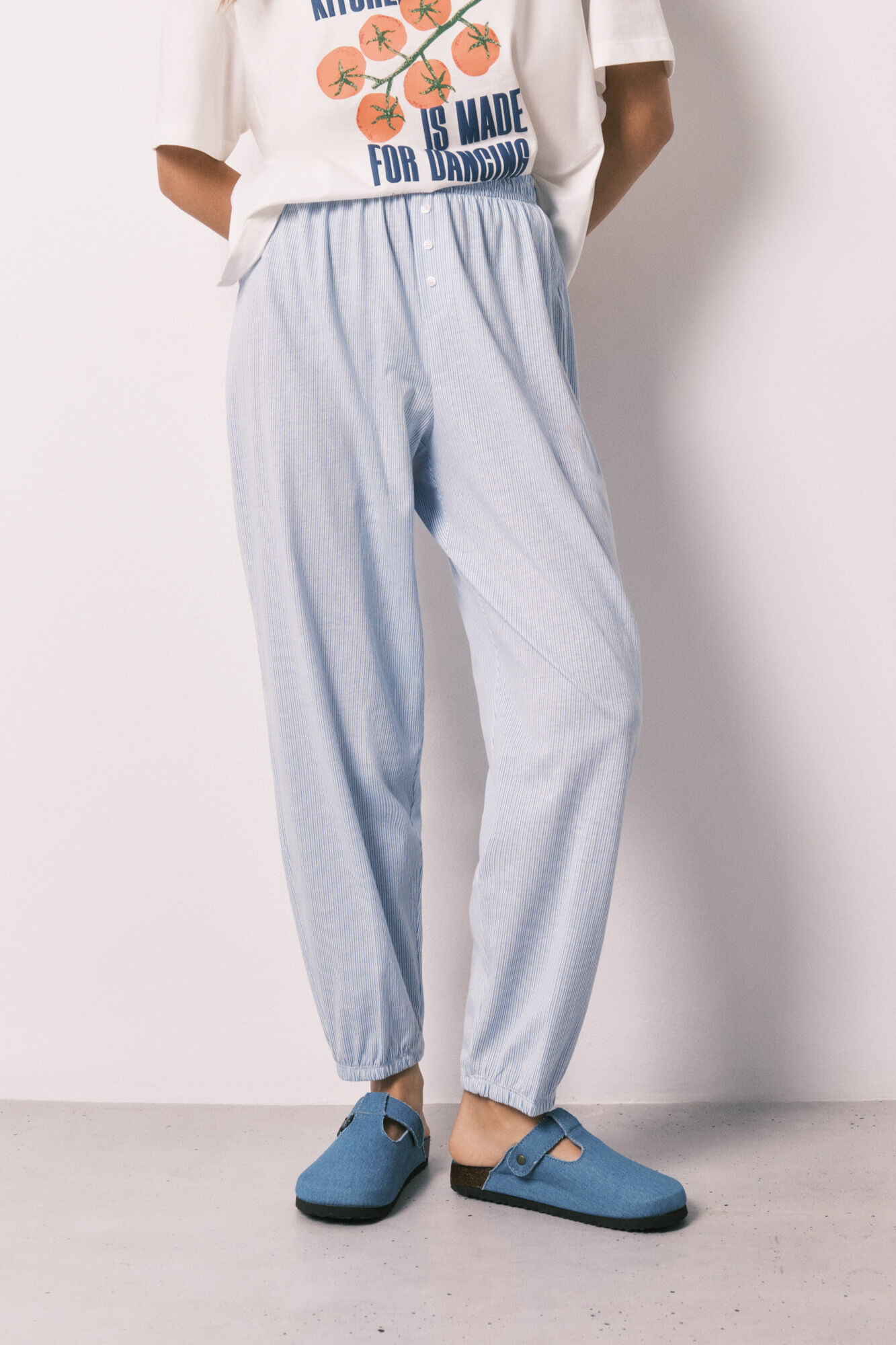 Women'secret Pantal&oacute;n carrot 100% algod&oacute;n estampado de rayas