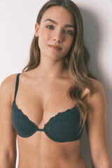 Women'secret Brasier BEAUTIFUL relleno clásica con encaje verde verde