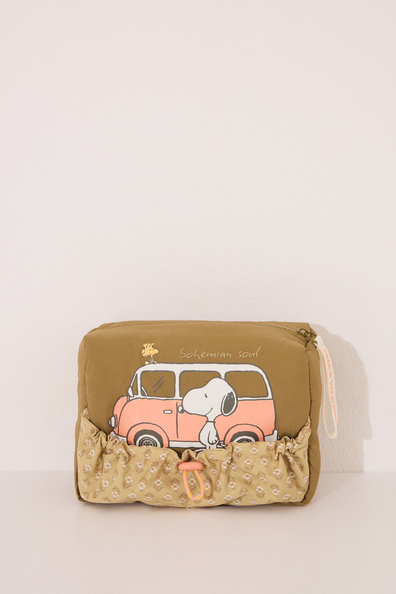 Women'secret Neceser mediano de nailon de Snoopy kaki