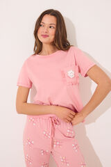 Womensecret Pijama Smiley rosa 100% algodón  rosa