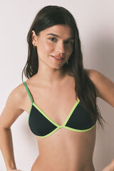 HI&BYE Top de bikini triangular fijo negro negro