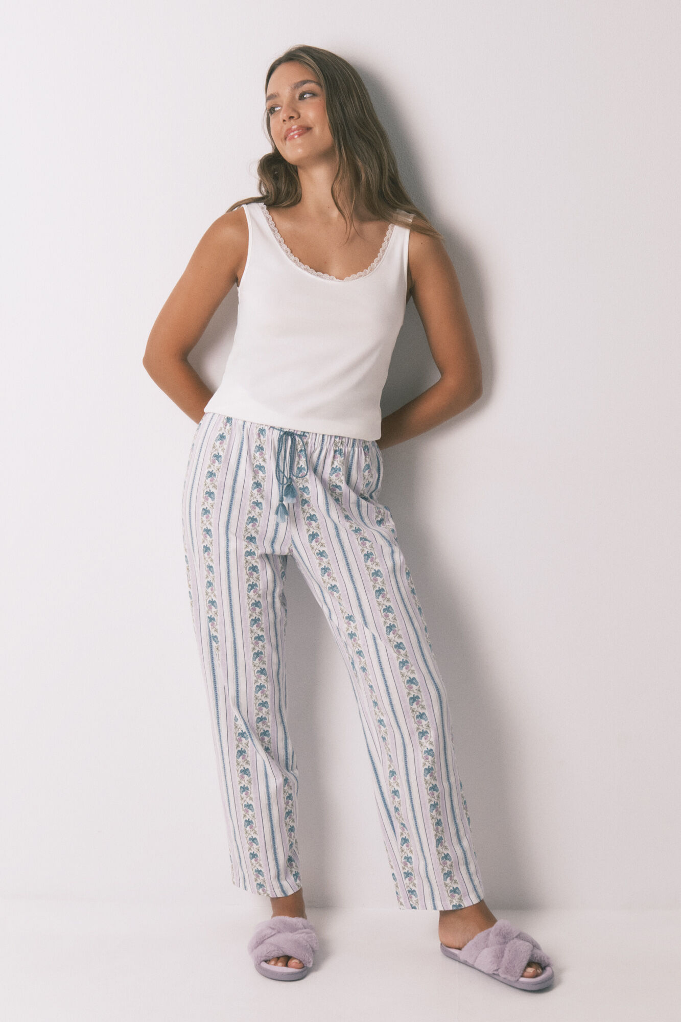 Women'secret Playera de tirantes de algod&oacute;n blanco