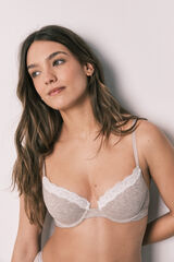 Women'secret Brasier cl&aacute;sico acanalado de algod&oacute;n marr&oacute;n BEAUTIFUL nude