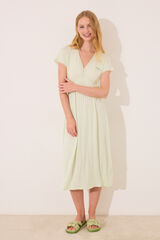 Womensecret Camisón midi de viscosa verde verde