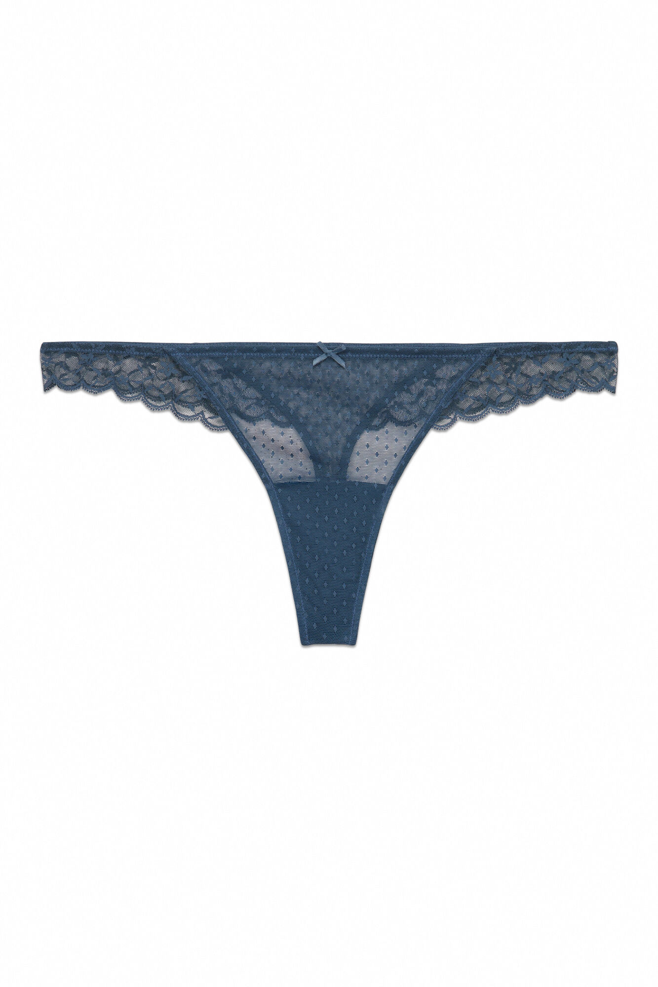 Women'secret Tanga de cintura de encaje verde verde