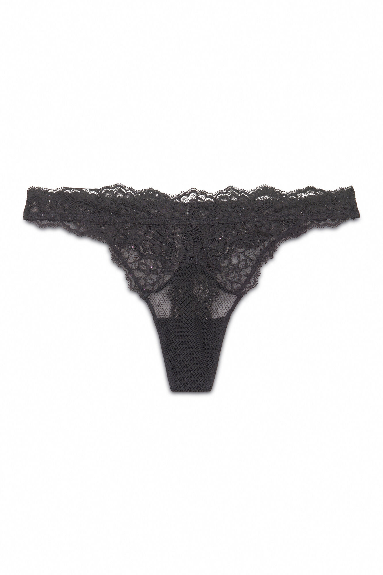 Women'secret Panty brasile&ntilde;o encaje negro brillante negro
