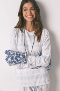 Women'secret Mitones de borrego con estampado azul