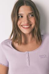 Women'secret Playera de manga corta de algod&oacute;n lila morado/lila