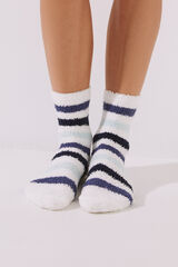 Womensecret Calcetines pelo rayas azul azul