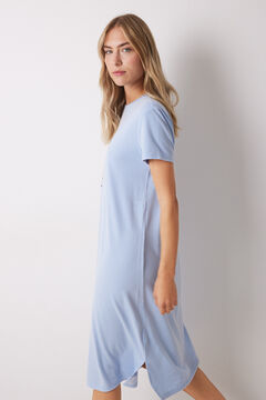 Womensecret Camisón midi canalé rayas Snoopy azul