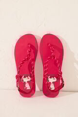 Womensecret Chanclas de cuerda de Snoopy rojo rojo