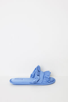 Womensecret Pantuflas satén volantes azul estampado