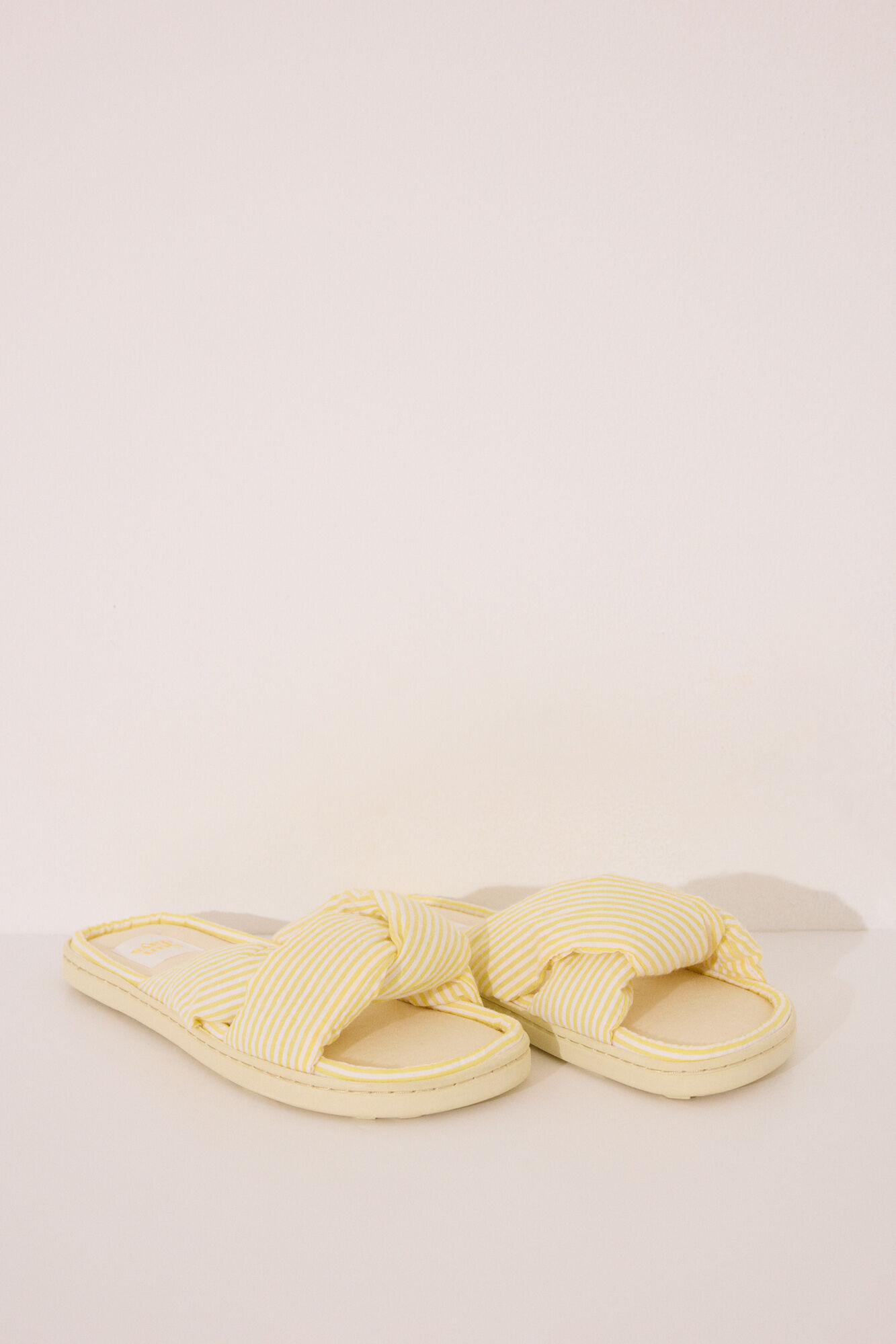 Women'secret Pantuflas para casa de seersucker amarillas amarillo