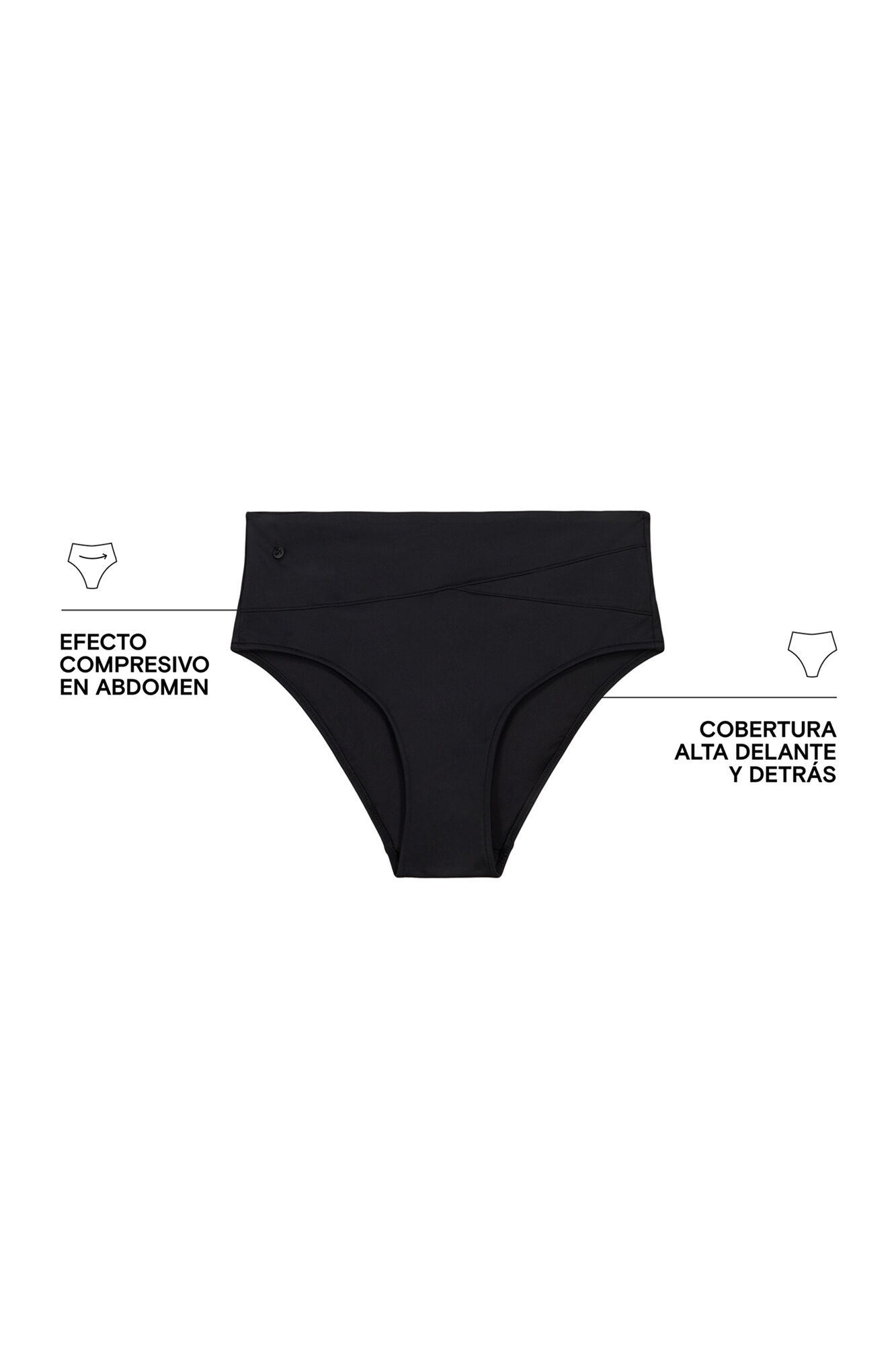 Women'secret Panty de bikini moldeadora negra negro