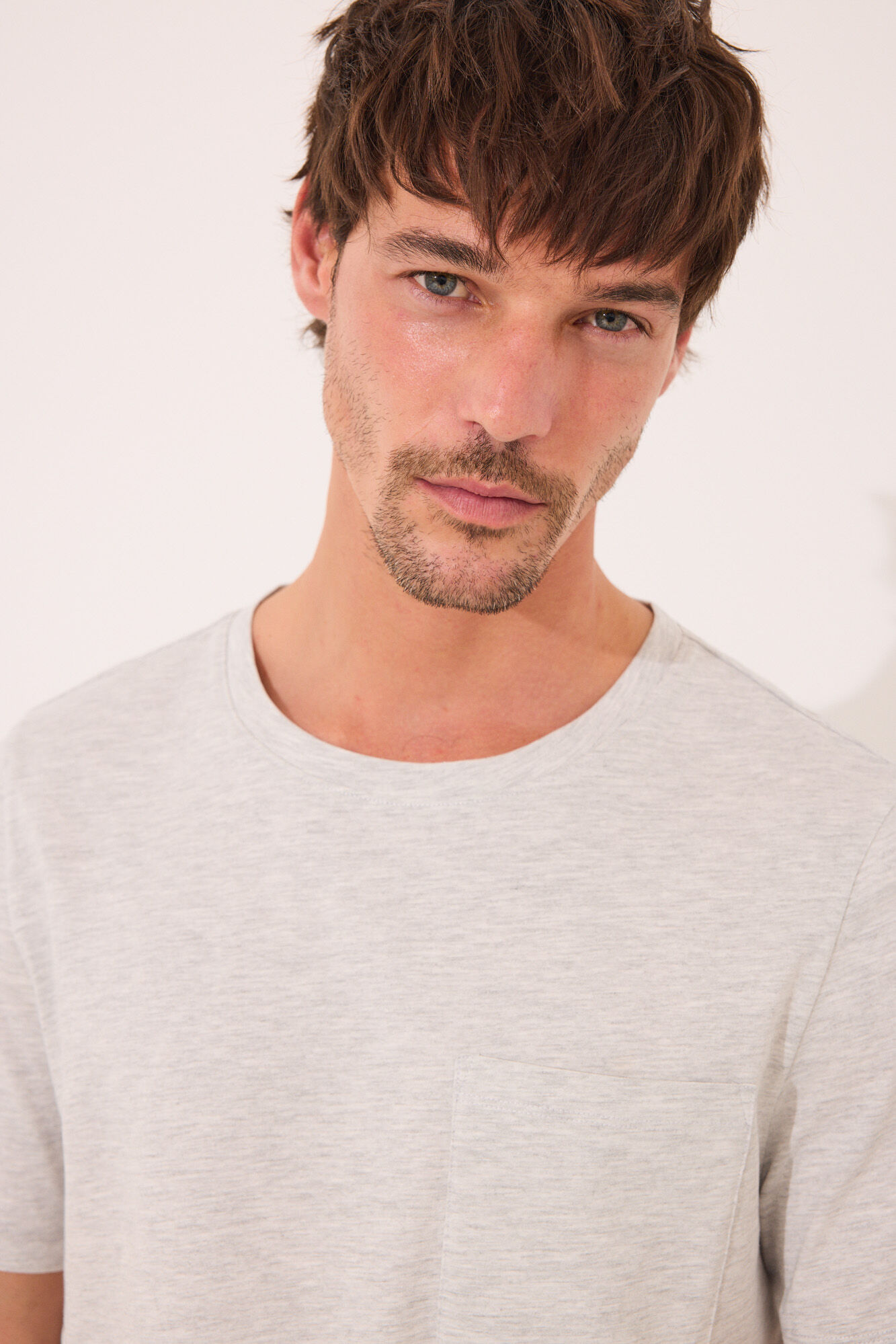 Women'secret Pijama short de algod&oacute;n gris oscuro gris