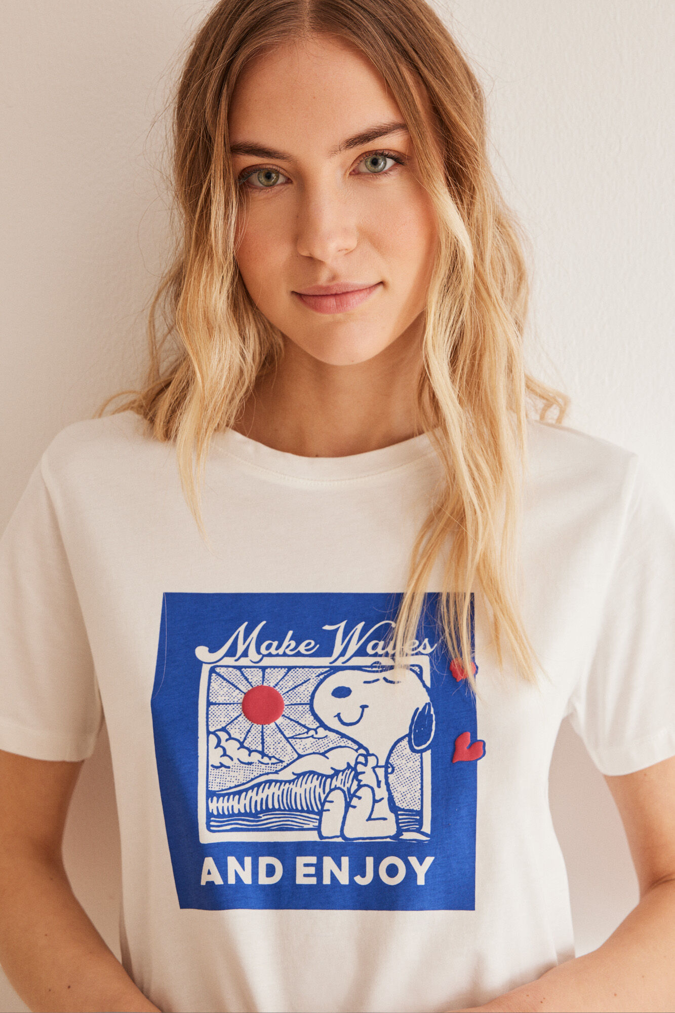 Women'secret Playera 100% algod&oacute;n gris Snoopy 