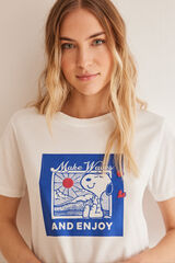 Women'secret Playera 100% algod&oacute;n gris Snoopy  gris
