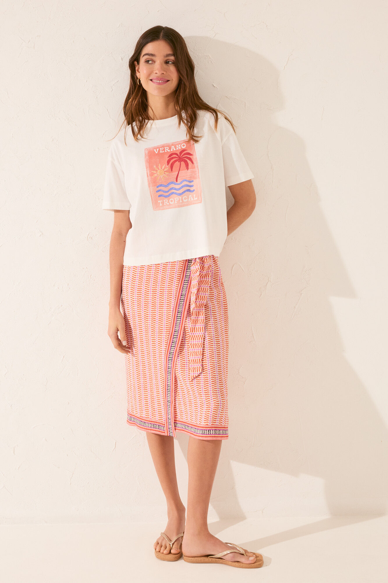 Women'secret Playera boxy 100% algod&oacute;n blanca