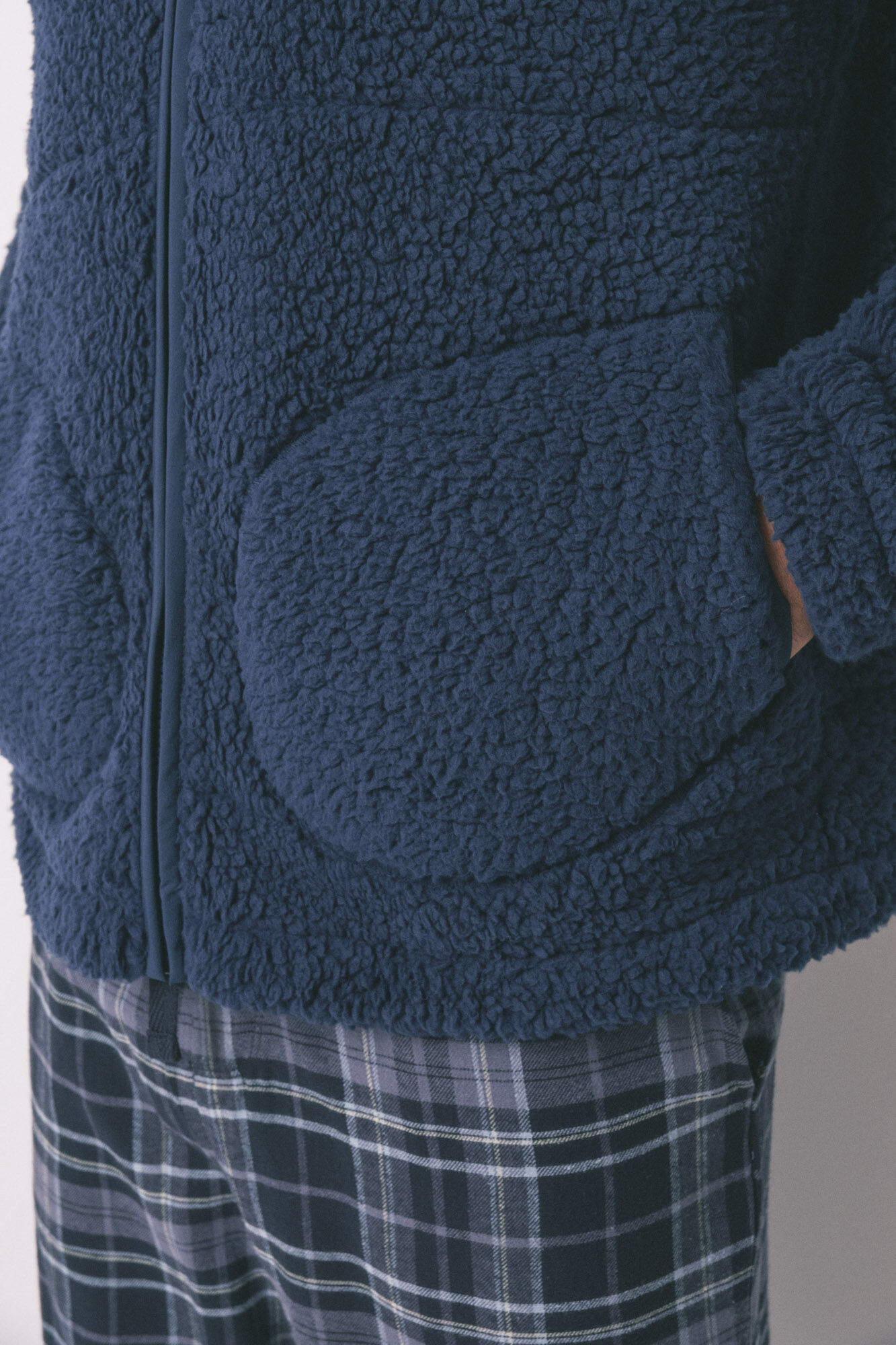 Women'secret Bata con media borrego azul azul