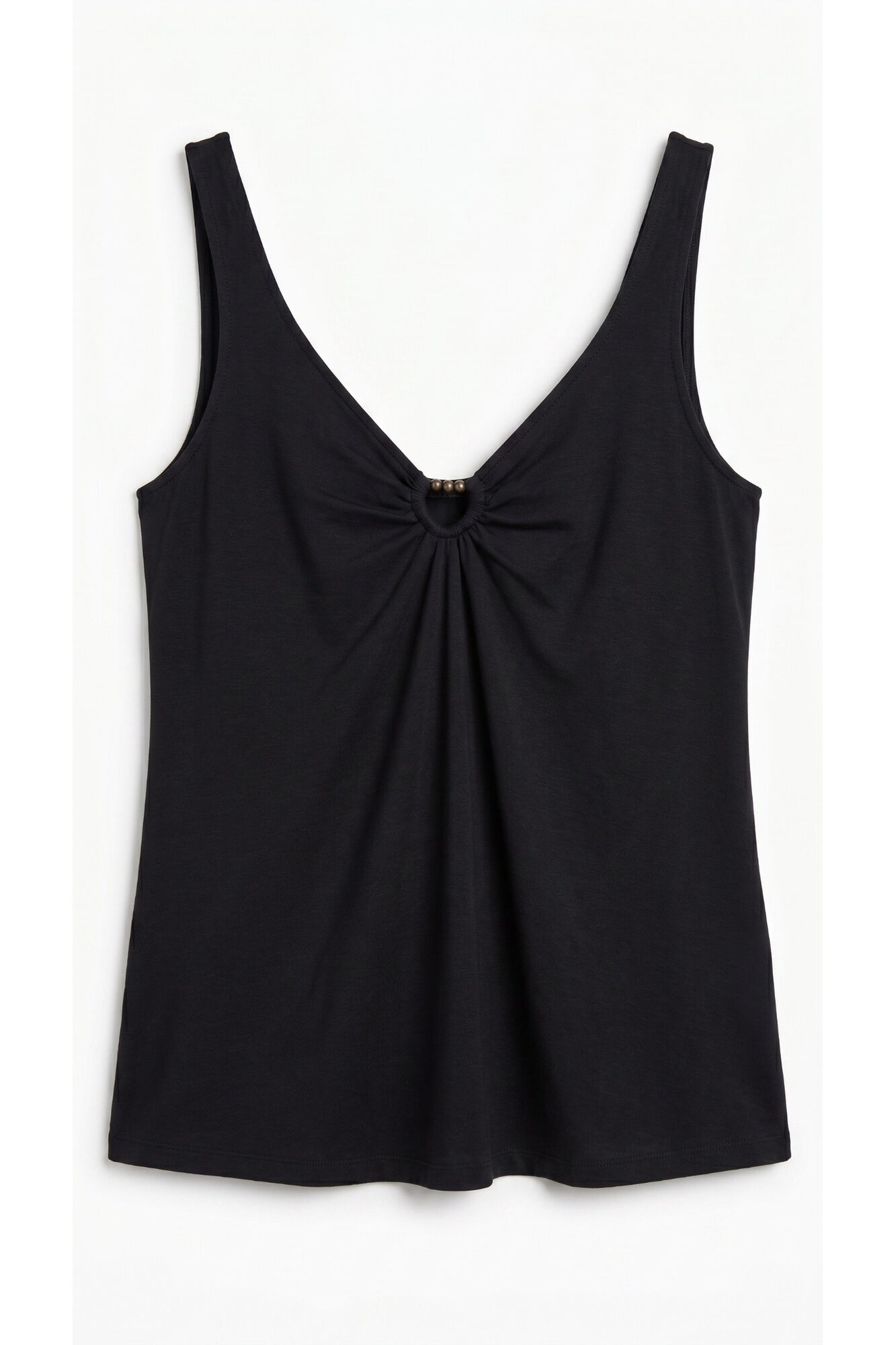 Women'secret Playera de tirantes anchos negra negro