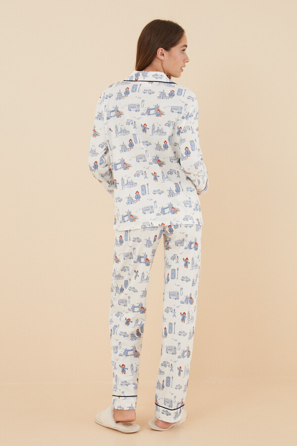 Womensecret Pijama camisera 100% algodón Paddington blanco