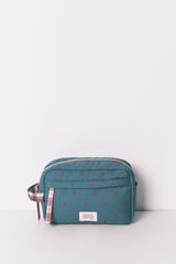 Women'secret Neceser de nailon verde mediano con estampado de corazones verde